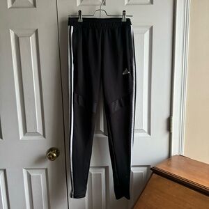 adidas women’s slim fit three stripe black and white pants